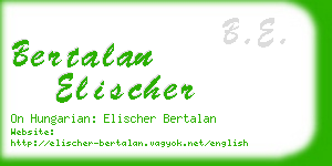 bertalan elischer business card
